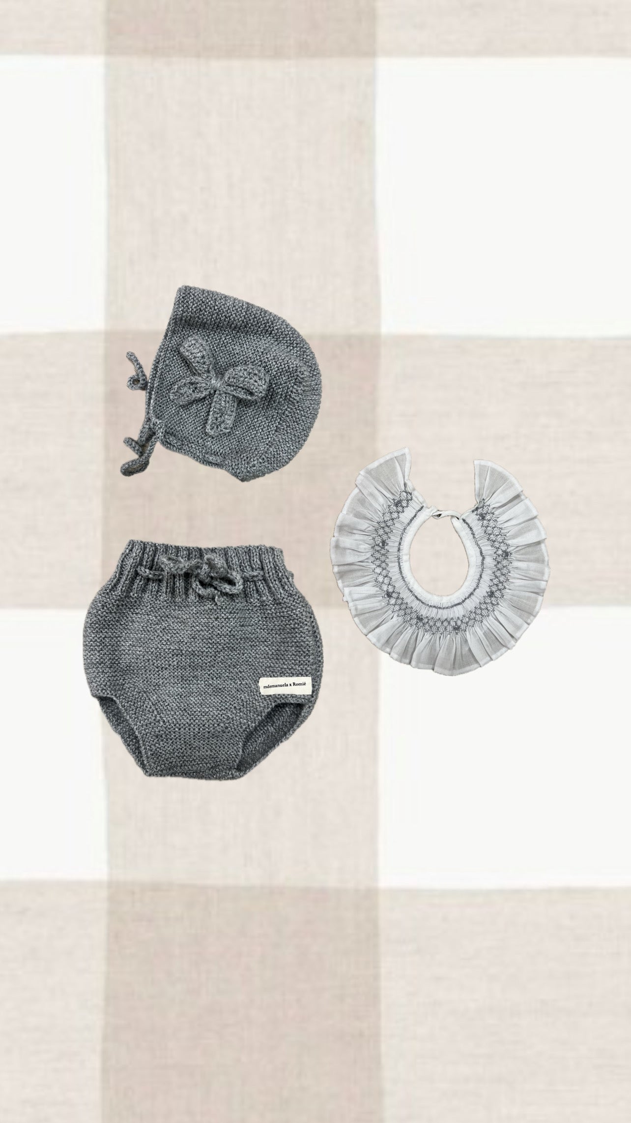 CONJUNTO ROMIÉ PUNTO GRIS LAZO