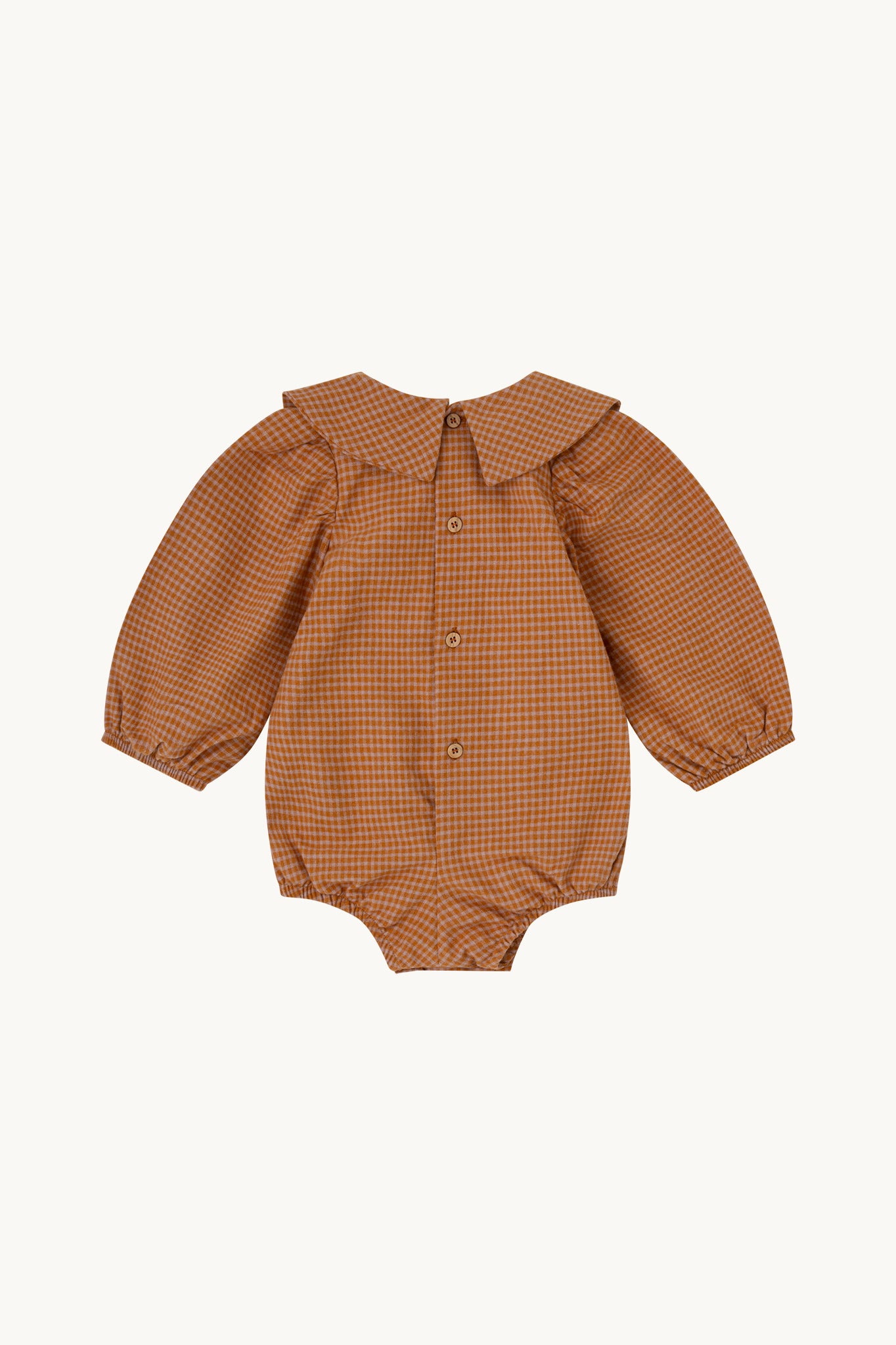 Pelele vichy caramelo