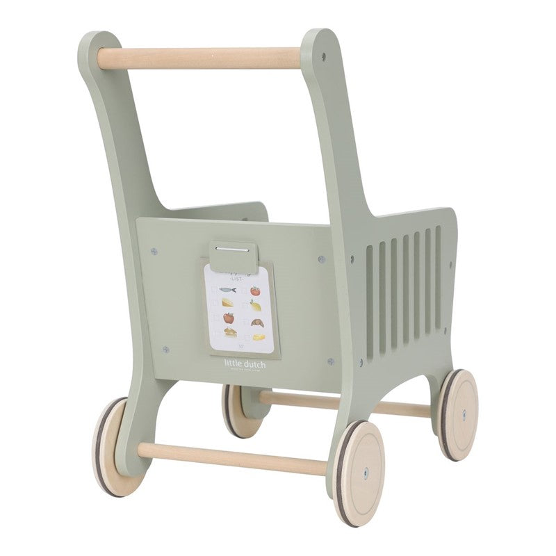 Wooden shopping cart – Green – Essentials