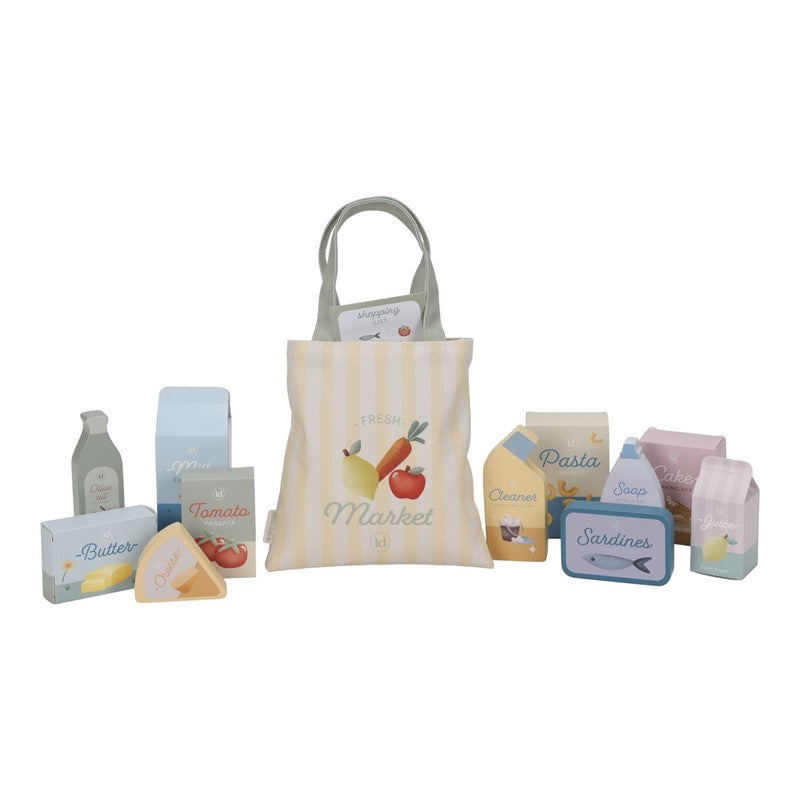 Wooden shopping cart – Green – Essentials