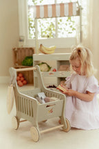 Wooden shopping cart – Green – Essentials